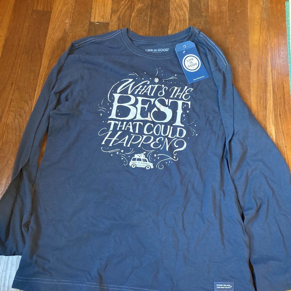 NWT - Life is Good Mens "What's The Best That Could Happen" Shirt